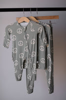 Bamboo Zip Pajamas | Peace
