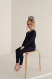Bamboo Two Piece Pajamas | Blueberry Ribbed