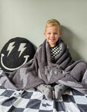 Black + Charcoal Bolt Cozy Blanket