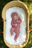Bamboo Zip Pajamas | Peppermint Stripe Ribbed