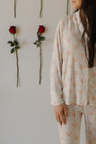 Women's Bamboo Button Up Lounge Set | Love Notes - Grey