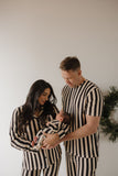 Women's Bamboo Button Up Lounge Set | Midnight Stripe