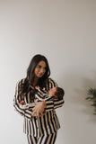 Women's Bamboo Button Up Lounge Set | Midnight Stripe
