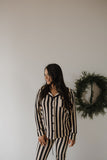 Women's Bamboo Button Up Lounge Set | Midnight Stripe