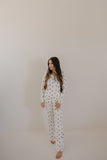 Women's Bamboo Pajama | White & Black Lightning Bolt
