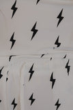 Women's Bamboo Pajama | White & Black Lightning Bolt