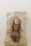 Bamboo Knotted Gown | Brown & Black Lightning Bolt
