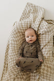 Bamboo Knotted Gown | Brown & Black Lightning Bolt