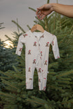 Bamboo Zip Pajamas | Santa Teddy