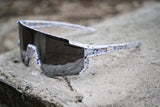 Kid’s white rimless sports sunnies with red & blue speckles (ages 2-9)