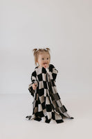 Hooded Towel | Black Checkerboard