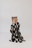 Hooded Towel | Black Checkerboard