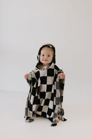 Hooded Towel | Black Checkerboard