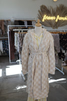 Adult Robe | Cream Checkerboard