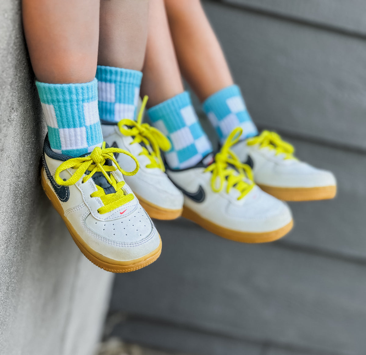 Arctic Blue Checker – Kickin it up Socks