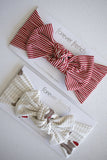 Bamboo Head Wrap | Peppermint Stripe Ribbed