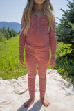 Bamboo Two Piece Pajamas | Peppermint Stripe Ribbed