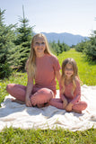 Child Boxy Tee Lounge Set | Peppermint Stripe Ribbed