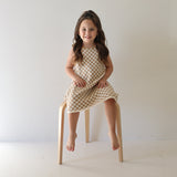 Knit Dress | Latte Check