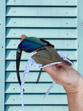 Kid’s white rimless sports sunnies with red & blue speckles (ages 2-9)