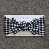 Bamboo Head Wrap | Black Gingham