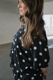 Women's Bamboo Short Set | B&W Polka Dot