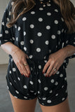 Women's Bamboo Short Set | B&W Polka Dot