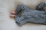 Bamboo Zip Pajamas | Black Gingham