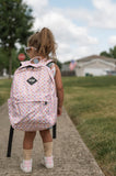 Full Size Pink Checkered Backpack