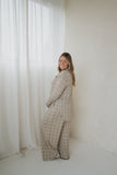 Women's Bamboo Button Up Lounge Set | Linen Grid