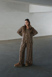 Women's Bamboo Button Up Lounge Set | Leopard