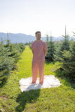 Men's Short Sleeve Pajamas | Peppermint Stripe Ribbed