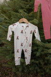 Bamboo Zip Pajamas | Santa Teddy