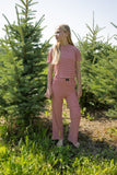 Child Boxy Tee Lounge Set | Peppermint Stripe Ribbed