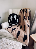 Black + Camel Bolt Cozy Blanket