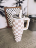 Beige Checker 40 Oz Tumbler