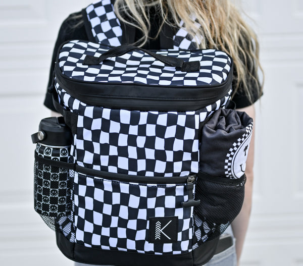 **Preorder** Wavy Check insulated Multi-Use Backpack estimated arrival end of June early July