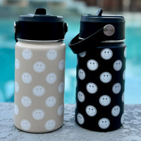 Tan Summer Smiley Check 12 Oz Water Bottle