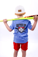 Batter Up | Carolina Blue Front/ Back Graphic T-shirt