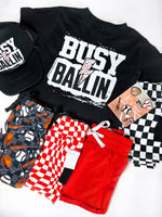 Busy Ballin' Bolt | Black Graphic T-shirt