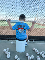 Batter Up | Carolina Blue Front/ Back Graphic T-shirt