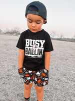 Busy Ballin' Bolt | Black Graphic T-shirt