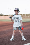 Checker Baseball |  Grey Graphic T-shirt