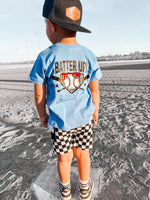 Batter Up | Carolina Blue Front/ Back Graphic T-shirt