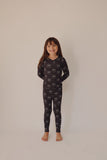 Bamboo Two Piece Pajamas | Charcoal & White ff Smile
