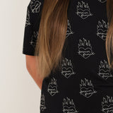 Child Boxy Tee Lounge Set | Flaming Hearts