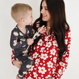 Women's Bamboo Button Up Lounge Set | Cherry Blossoms