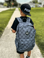 Black + Gray Check Bolt Full Size Backpack