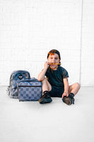 Black + Gray Check Bolt Mid-Size Backpack