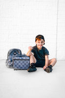 Black + Gray Check Bolt Mid-Size Backpack